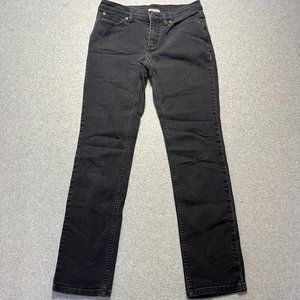 Duluth Trading Jeans Womens 6 Black Slim Straight Cotton Blend Stretch (29x29)